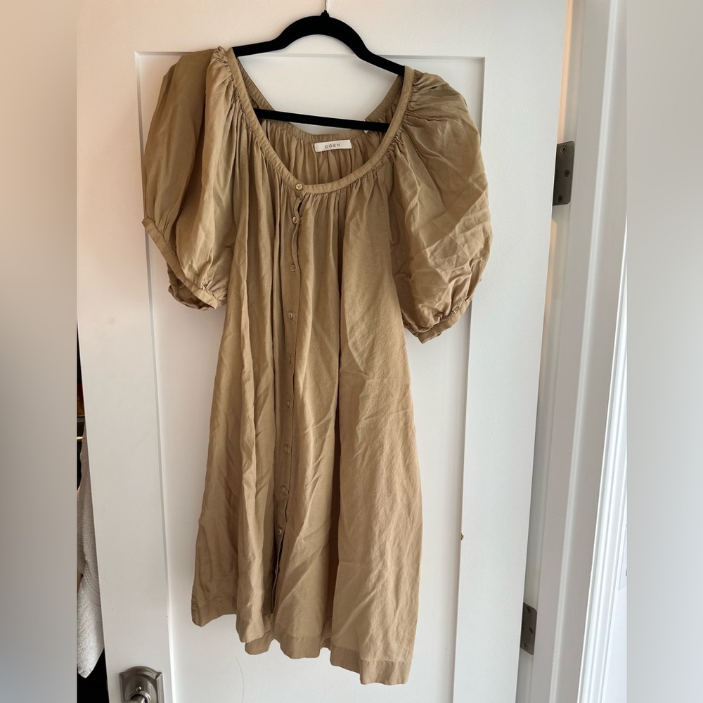 Doen Beige Puff Sleeve Dress